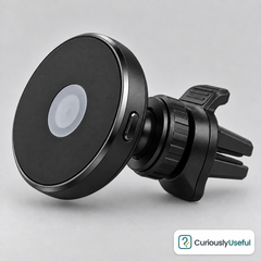Black magnetic car phone mount with adjustable vent mounting attachment