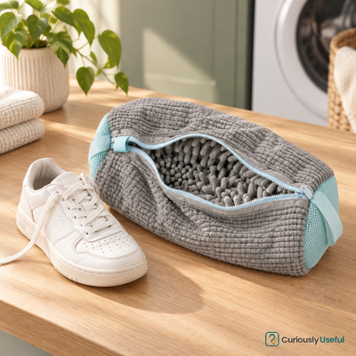 Protective shoe washing laundry bag for sneakers and washable footwear